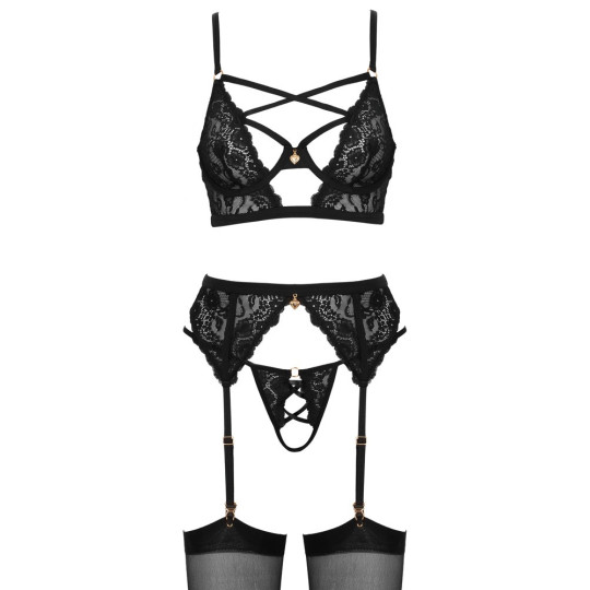 Cottelli LINGERIE 3-teiliges Straps-Set – Cottelli LINGERIE