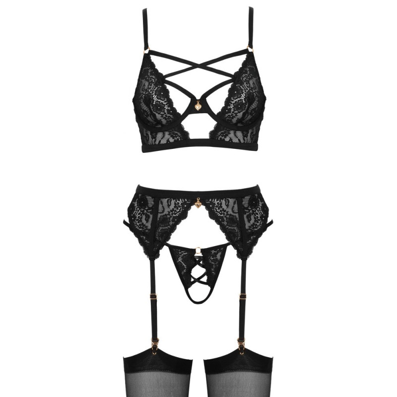 Cottelli LINGERIE 3-teiliges Straps-Set – Cottelli LINGERIE