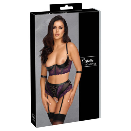 Cottelli BONDAGE Set: Longline-Hebe, Straps-Slip ouvert und 