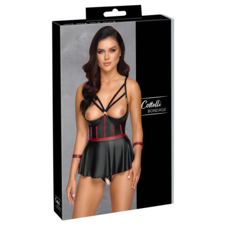 Cottelli BONDAGE Hebe-Set mit ouvert String und 2 Armfesseln
