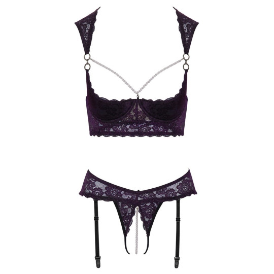 Cottelli LINGERIE Hebe-Set mit Straps-Riostring ouvert – Cot