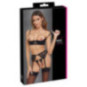 Cottelli LINGERIE Hebe-Set mit Strapsgurt und String ouvert 