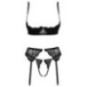 Cottelli LINGERIE Hebe-Set mit Strapsgurt und String ouvert 