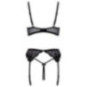 Cottelli LINGERIE Hebe-Set mit Strapsgurt und String ouvert 