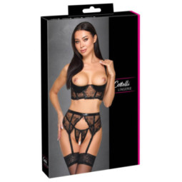 Cottelli LINGERIE 3-teiliges Straps-Set ouvert