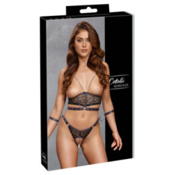 Cottelli BONDAGE Ouvert-Set mit busenfreiem Top und Slip – C
