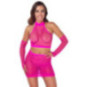 Fantasy by Cottelli 3-teiliges Netz-Set in Pink – Fantasy by