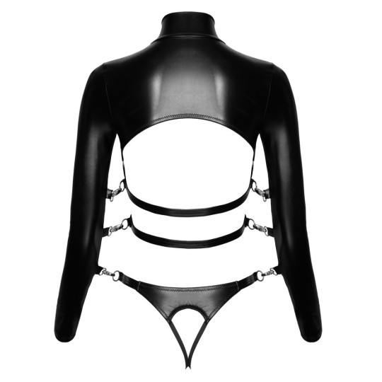 Bad Kitty Bondage-Set: busenfreies Shirt & String ouvert – B