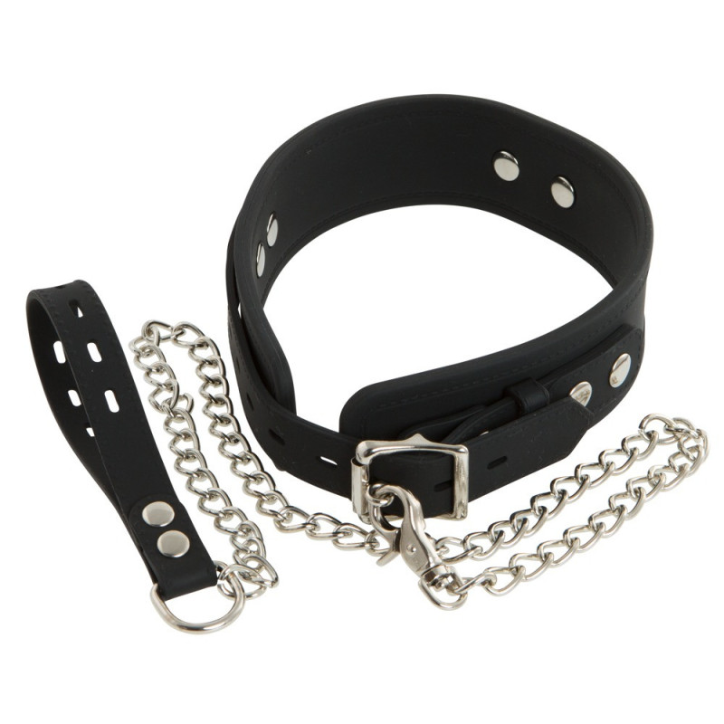 Silikon-Halsband mit Leine – Bad Kitty