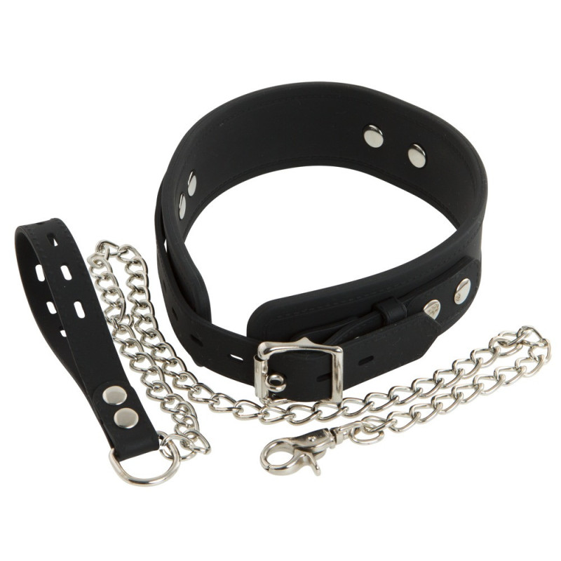 Silikon-Halsband mit Leine – Bad Kitty
