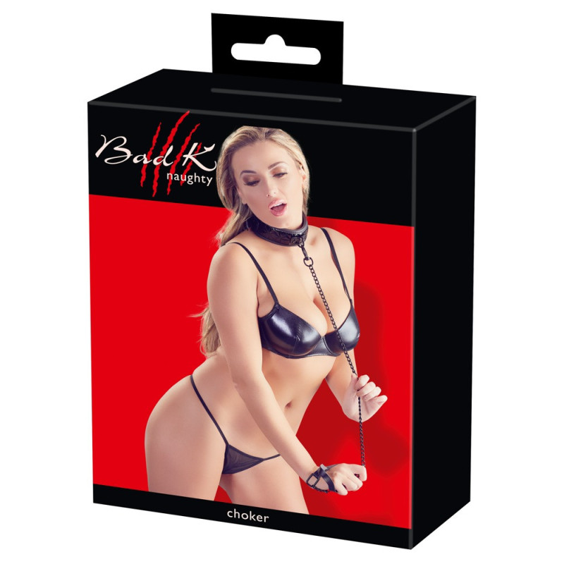Halsfessel mit Leine – Bad Kitty