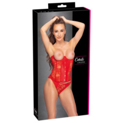 Cottelli LINGERIE Busenfreie Corsage & String im Set – Cotte