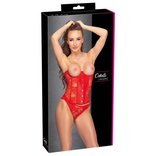 Cottelli LINGERIE Busenfreie Corsage & String im Set – Cotte