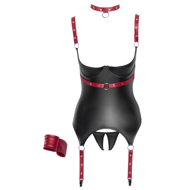 Cottelli BONDAGE Ouvert-Set mit Halsband und Handfessel, Grö