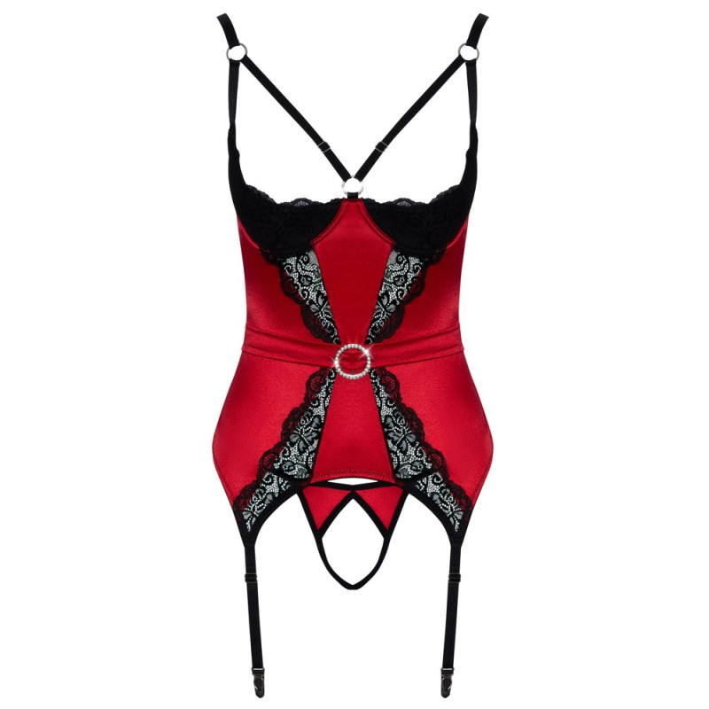 Cottelli LINGERIE Strapshemd-Set mit String ouvert – Cottell