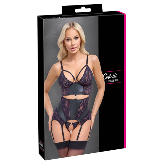Cottelli LINGERIE Strapshemd & String ouvert im Set – Cottel