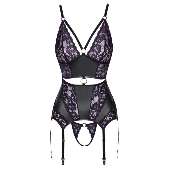 Cottelli LINGERIE Strapshemd & String ouvert im Set – Cottel