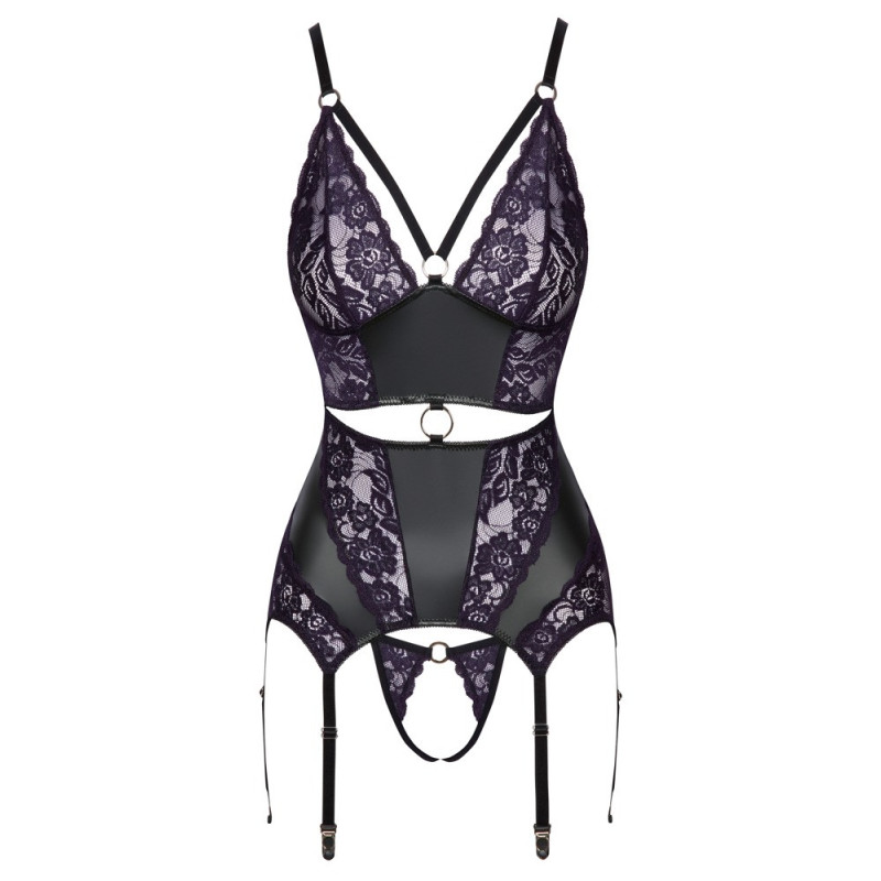 Cottelli LINGERIE Strapshemd & String ouvert im Set – Cottel