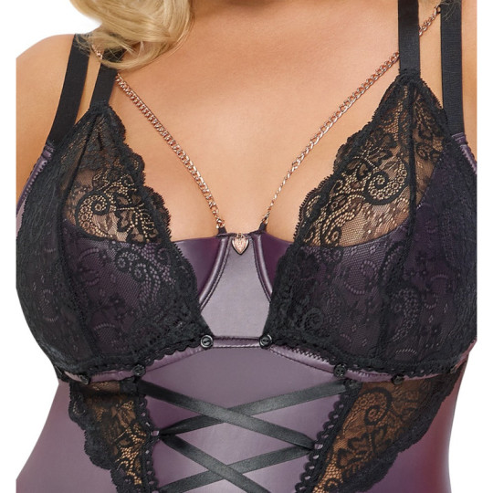 Cottelli CURVES Strapshemd & String ouvert im Set – Cottelli