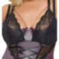 Cottelli CURVES Strapshemd & String ouvert im Set – Cottelli