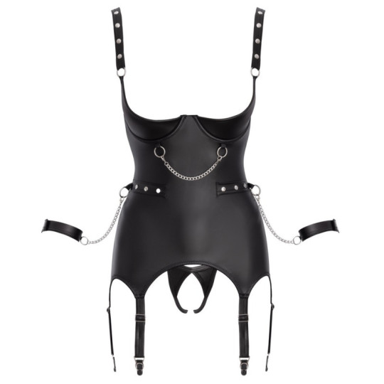 Cottelli BONDAGE Strapshemd-Set mit Ouvert-String und Soft-H