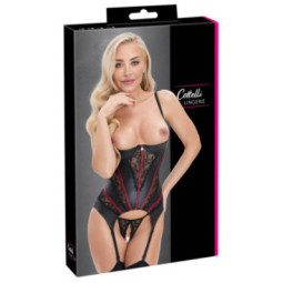 Cottelli LINGERIE Set aus Strapshemd und Ouvert-String – Cot