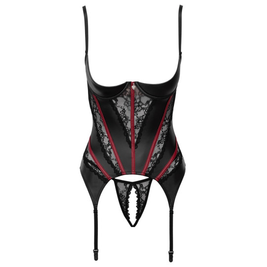 Cottelli LINGERIE Set aus Strapshemd und Ouvert-String – Cot