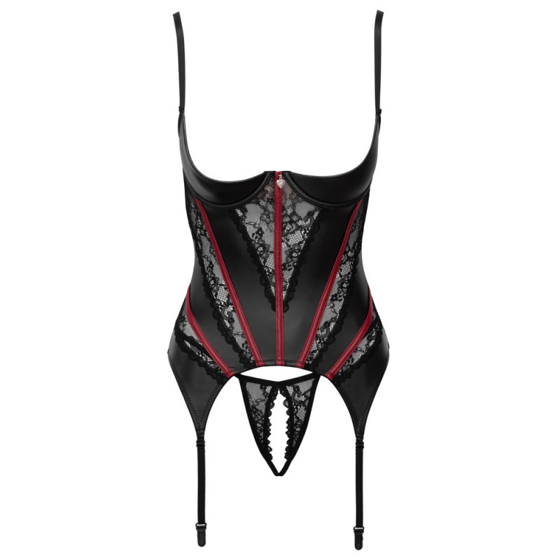 Cottelli LINGERIE Set aus Strapshemd und Ouvert-String – Cot