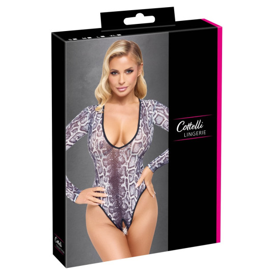 Cottelli LINGERIE Ouvert-Body in Schlangenhaut-Optik – Cotte
