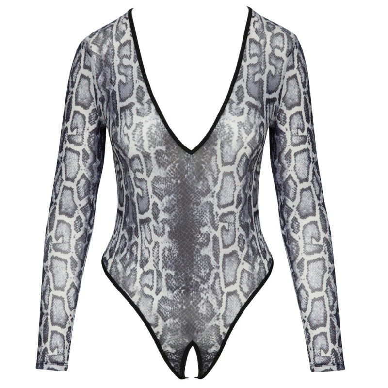 Cottelli LINGERIE Ouvert-Body in Schlangenhaut-Optik – Cotte