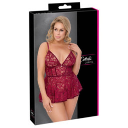 Cottelli CURVES Babydoll und Slip ouvert im Set – Cottelli C