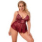 Cottelli CURVES Babydoll und Slip ouvert im Set – Cottelli C