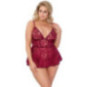 Cottelli CURVES Babydoll und Slip ouvert im Set – Cottelli C