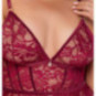 Cottelli CURVES Babydoll und Slip ouvert im Set – Cottelli C