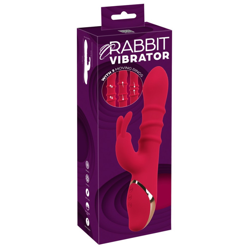 Rabbit Vibrator with 3 Moving Rings – You2Toys