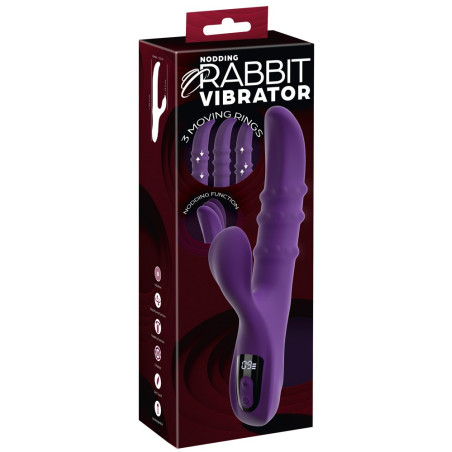 Nodding Rabbit Vibrator with 3 Moving Rings – You2Toys