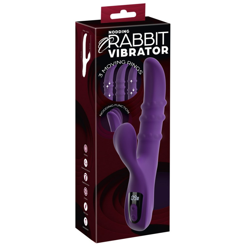Nodding Rabbit Vibrator with 3 Moving Rings – You2Toys